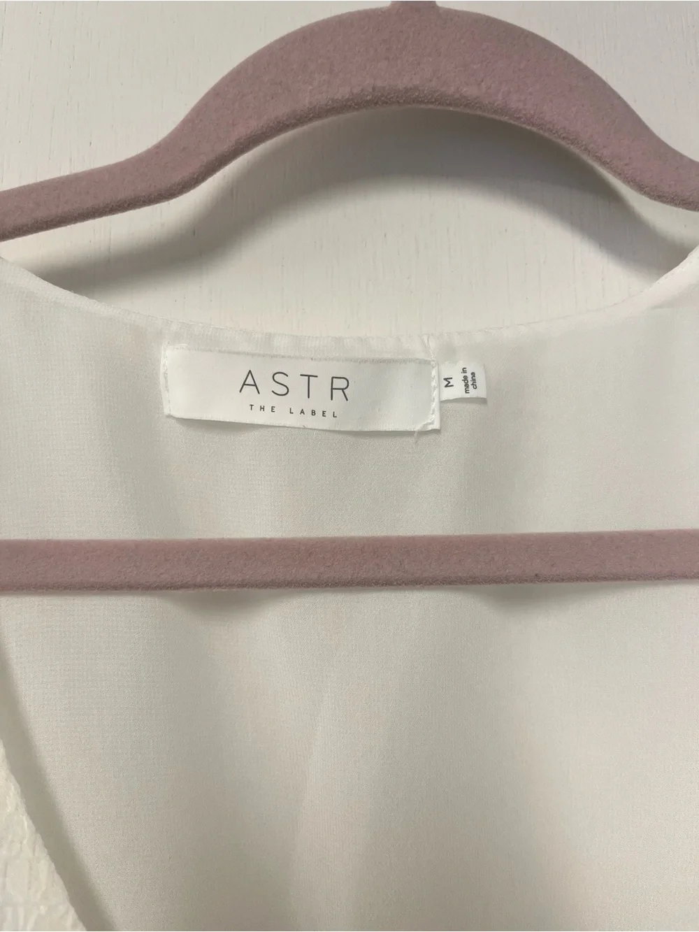 ASTR The Label White Textured Puff Sleeve Peplum Wrap Blouse